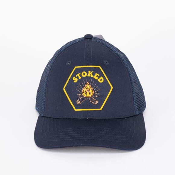 Sun + Stone Stoked Trucker Baseball Hat Navy One Size - Picture 1 of 5